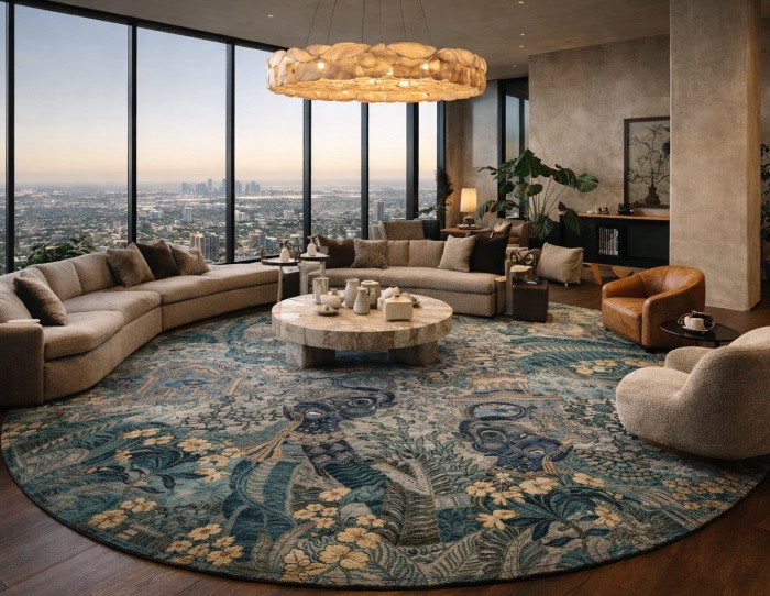 round-floral-rug